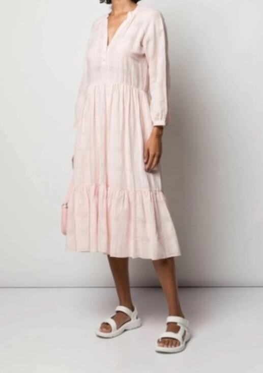 Veronica Beard Dresses & Skirts - Veronica Beard Sarita Tiered Midi Dress Blush Pink NWT Size Large (Flaw)